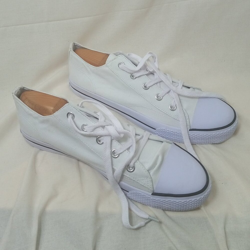 Men's AIR WALK Canvas Athletic Shoes, White, Size 13